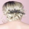 Anglacesmade Bridal Black Hair Comb Crystal Hair Crown Black Beaded Prom Party Festival Wedding Hair Accessories for Women and Girls view 2