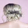 Anglacesmade Bridal Black Hair Comb Crystal Hair Crown Black Beaded Prom Party Festival Wedding Hair Accessories for Women and Girls view 3