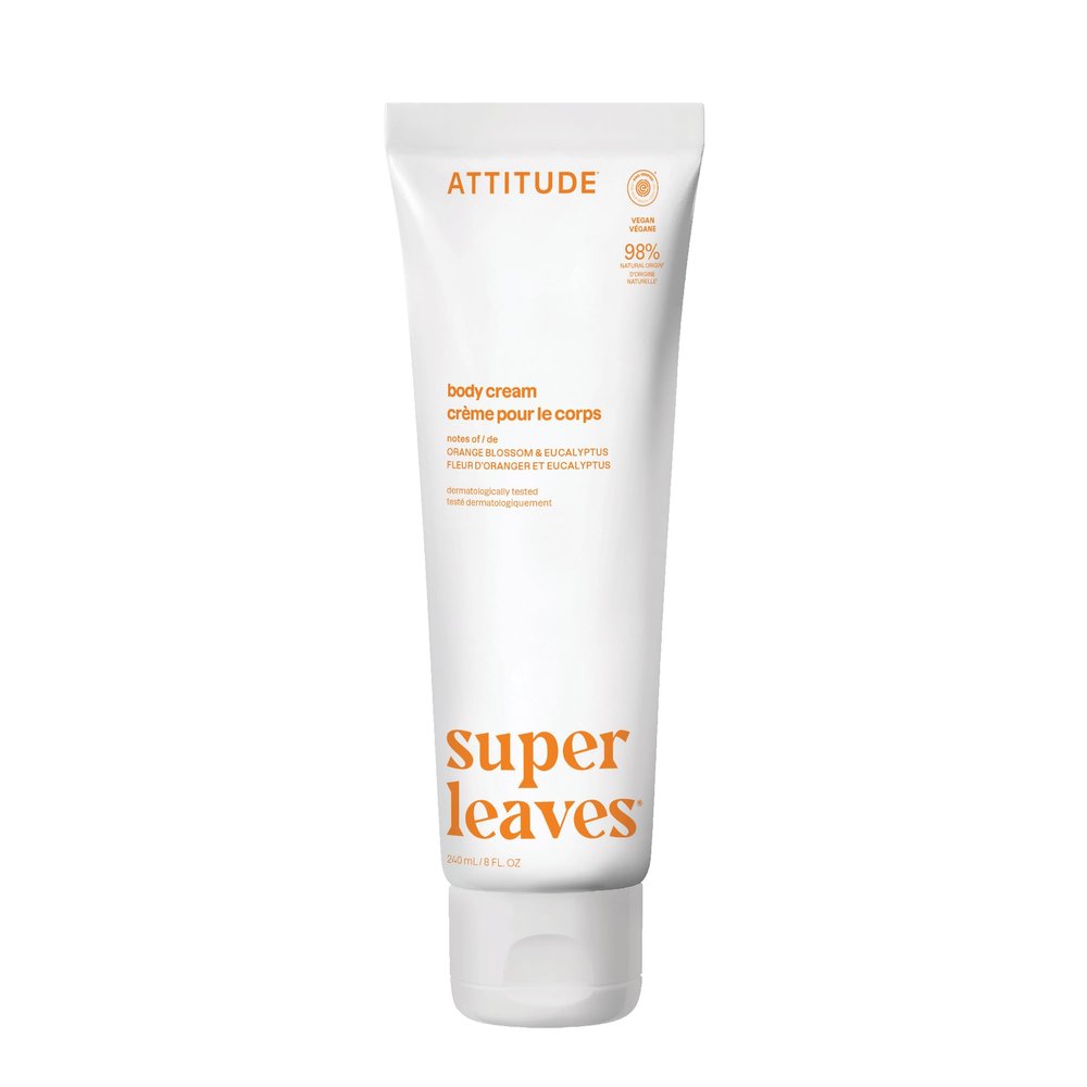 ATTITUDE Body Cream, EWG Verified Moisturizer, Vegan Moisturizing Products For Dry Skin, Dermatologically Tested, Orange Leaves, 8 Fl Oz