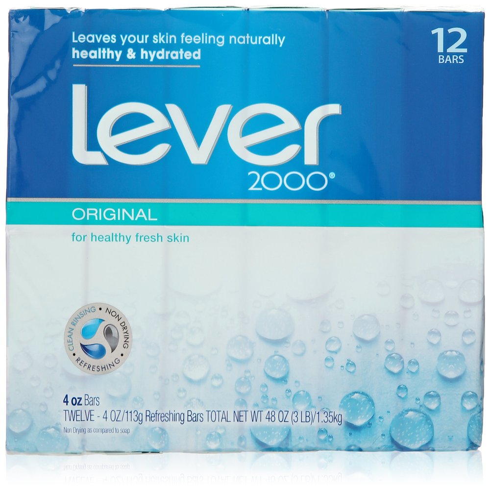 Lever 2000 Bar Soap Refreshing Body Soap and Facial Cleanser Original Effectively Washes Away Bacteria 4 oz 12 Bars
