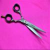 2 EACH PROFESSIONAL BARBER SHEARS W/REMOVABLE FINGER REST GERMAN HIGH GRADE SAND FINISHED (CYNAMED) view 1