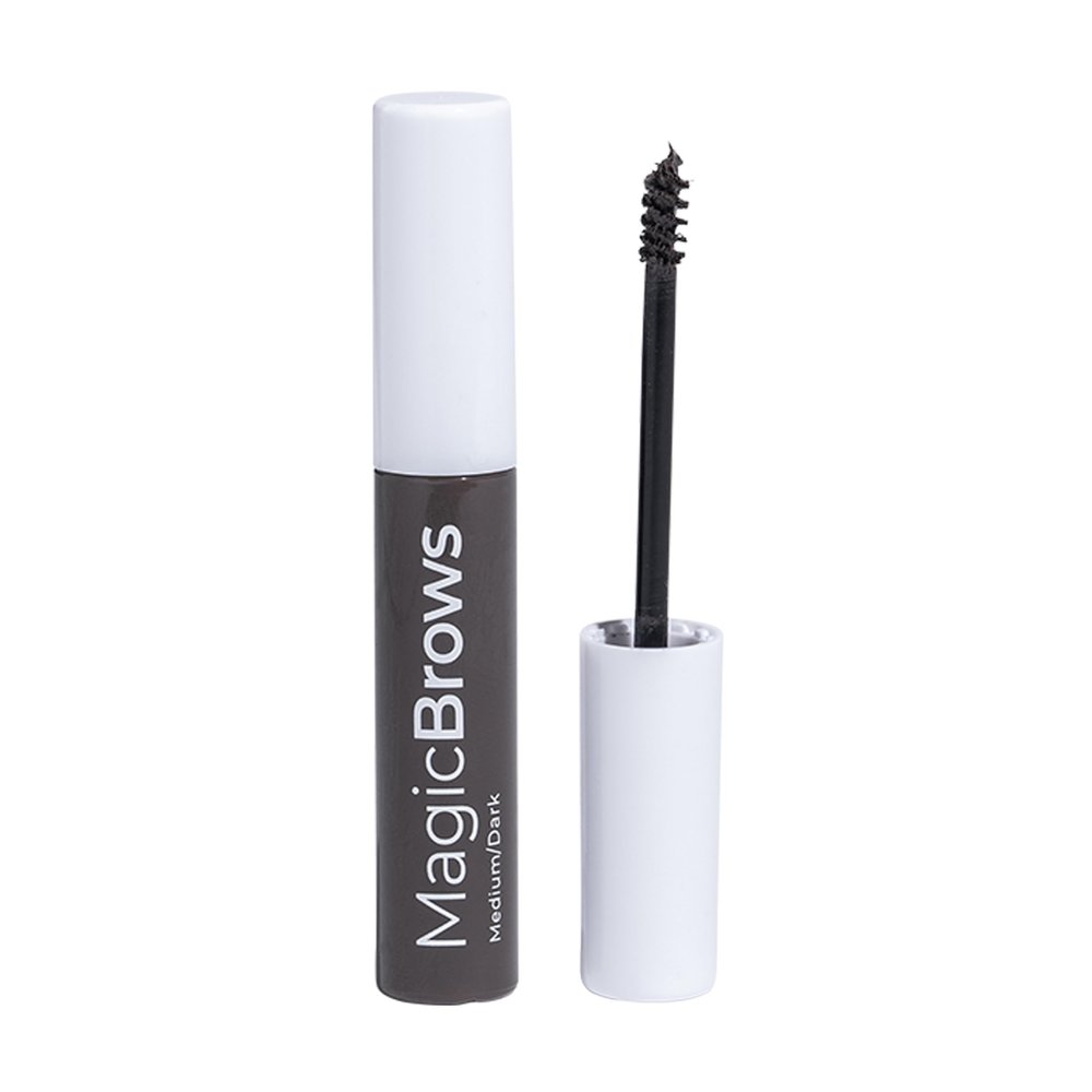 MCoBeauty - Magic Brows - Dark Brown Brow Gel - 3-in-1 Tinted Volumizing Eyebrow Gel - Tints, Fills and Holds - Includes an Eyebrow Spoolie Brush - For Natural Looking Finish - Stocking Stuffers