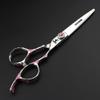 FOMALHAUT Pink plum handle Japan 440C steel 2 scissors and two combs 6 inch professional hairdressing scissors set view 4