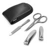 GERMANIKURE 4pc Manicure Set in Leather Case - Handmade in Solingen Germany, FINOX High Carbon Stainless Steel  Professional Travel Size Manicure and Pedicure Kit view 1