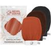 Natural Elephant Exfoliating Hammam Glove - Face and Body Exfoliator Mitt (Black, Brown and Orange (Pack of 3)) view 1