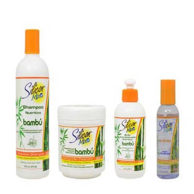 Silicon Mix Bambu Shampoo & Treatment 16oz & Leave-in 8oz & Polisher 4oz Set