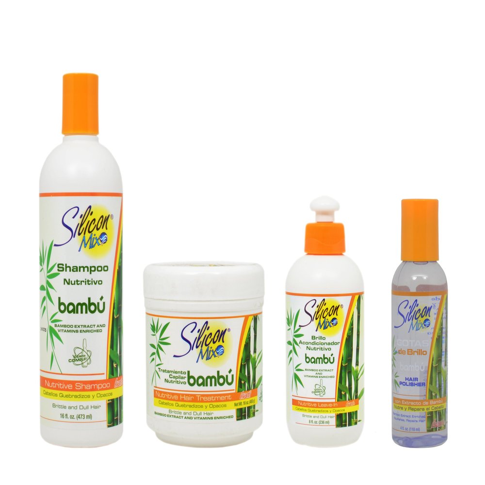 Silicon Mix Bambu Shampoo & Treatment 16oz & Leave-in 8oz & Polisher 4oz Set