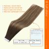 Full Shine Tape Ins Human Hair Extensions, 20 Inch Off Black Honey Blonde view 3