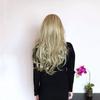 24" Long Straight Wavy Clip in Half Head Tied Wig Blonde Synthetic Hair Extensions For Women 210g 8-22# view 3
