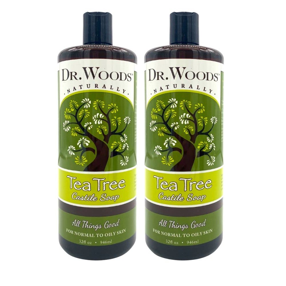 Dr. Woods Pure Tea Tree Liquid Castile Soap - 32 Fl Oz, Pack of 2