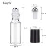 Easytle Essential Oil Roller Bottles 24 Pack 5ml Clear Glass Roller Bottles for Oils (96 Pieces Labels, 2 Opener, 4 Funnels, 4 Dropper) Roll on Bottle with Stainless Steel Roller Balls and Caps view 3