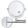 ALVOROG Wall Mounted Makeup Mirror LED Lighted Double Sided 5X Magnification 360 Swivel Extendable Cosmetic Vanity Mirror for Bathroom Hotels, Powered by Batteries (Not Included)-7 inches view 1