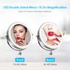 ALVOROG Wall Mounted Makeup Mirror LED Lighted Double Sided 5X Magnification 360 Swivel Extendable Cosmetic Vanity Mirror for Bathroom Hotels, Powered by Batteries (Not Included)-7 inches view 2