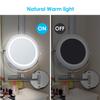 ALVOROG Wall Mounted Makeup Mirror LED Lighted Double Sided 5X Magnification 360 Swivel Extendable Cosmetic Vanity Mirror for Bathroom Hotels, Powered by Batteries (Not Included)-7 inches view 3