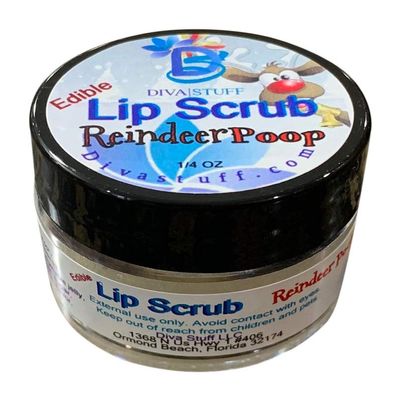 Diva Stuff Ultra Hydrating Lip Scrub for Soft Lips, Gentle Exfoliation, Moisturizer & Conditioner, Reindeer Poop oz (Made in the USA)