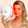 NEWKEY LED Face Mask Light Therapy,Red Light Therapy for Face Wrinkle Blue Light Therapy Mask for Face Acne,150LEDs,10 Min Auto Shut off, Wired view 1