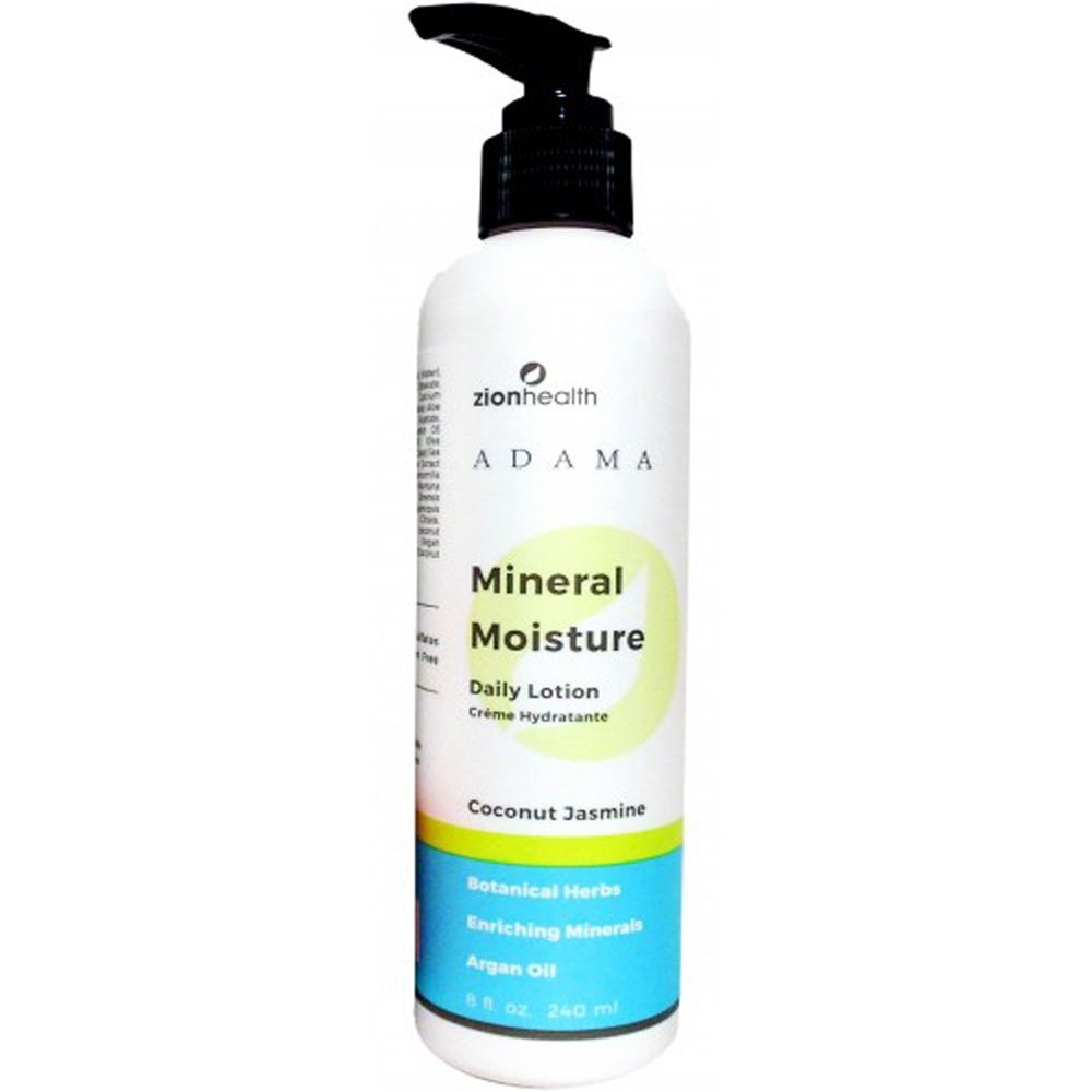 Adama Minerals Moisture Coconut Jasmine Zion Health 8 oz Lotion