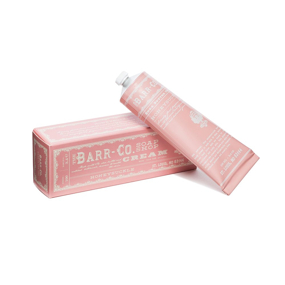BARR-CO. Soap Shop Hand Cream Honeysuckle, Sweet Honeysuckle Nectar Aroma, Hand Cream for Dry & Cracked Hands, Shea Butter Cream, 3.4 fl oz
