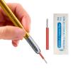 40Pcs Disposable Eyebrow Microblading Needles,Lip Tattooing Microblades Permanent Makeup Blades for Single Use Only view 1
