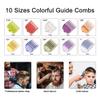 10 Color Professional Hair Cutting Guards and Combs Set - Coded Guides from 1/16 to 1 for Clippers and Trimmers #3170-400 view 3