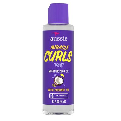 Aussie Miracle Curls Curl-Defining Oil Hair Treatment With Australian Jojoba Oil 3.2 Fl oz, 0.925 Fl oz