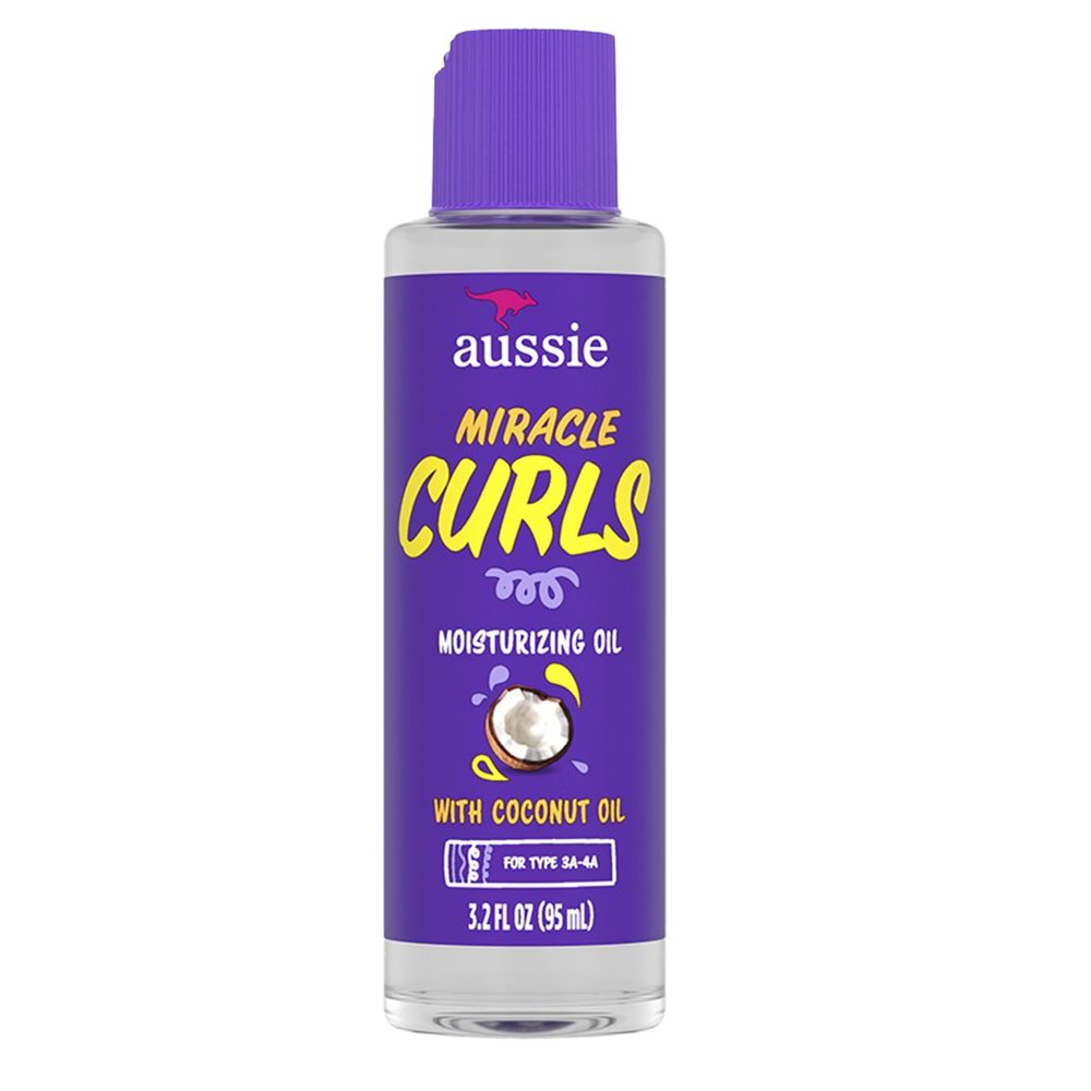Aussie Miracle Curls Curl-Defining Oil Hair Treatment With Australian Jojoba Oil 3.2 Fl oz, 0.925 Fl oz