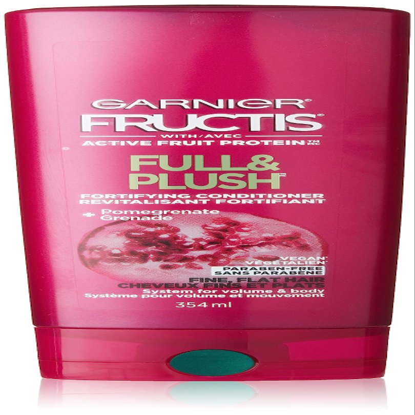 Garnier Fructis Full and Plush Fortifying Conditioner for Fine, Flat Hair, 12 Fl Oz, 1 Count (Packaging May Vary)