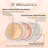 3pc Mineral Makeup Set (Warm) Bare Skin Kit Powder Matte Foundation Organic view 2