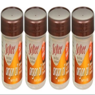 Lot of 4 jars of Softee Argan Oil Hair & Scalp Conditioner 3 oz/each jar