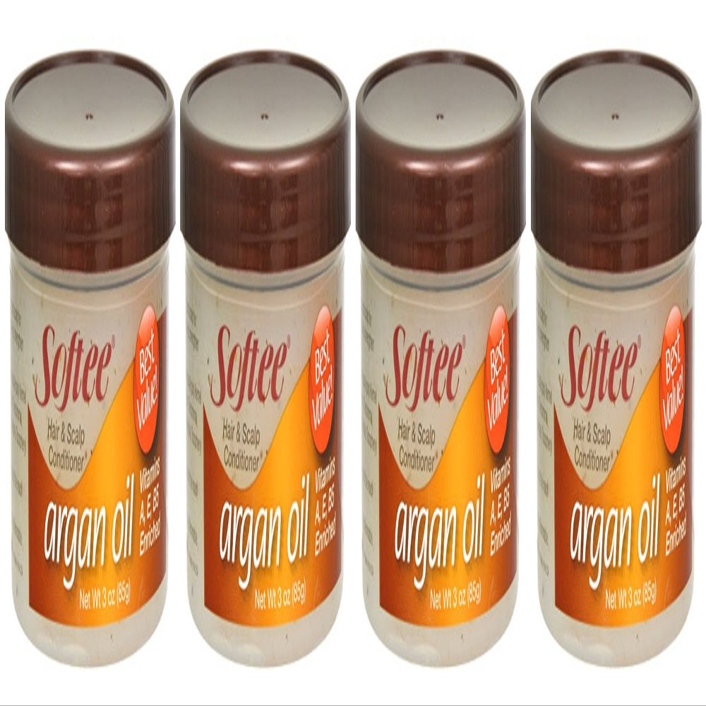 Lot of 4 jars of Softee Argan Oil Hair & Scalp Conditioner 3 oz/each jar