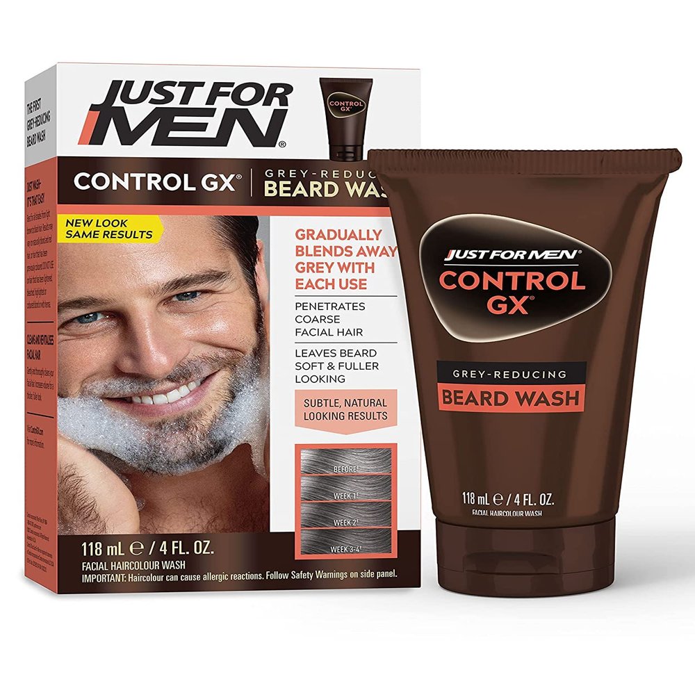 Just for Men Control GX Grey Reducing Beard Wash with Keratin, 4 Fl Oz (Packaging May Vary) - 6 Pack