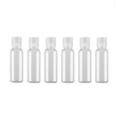 0.5 oz Plastic Travel Bottle with Flip Cap Sample Container for Makeup Emollient Water Shower Gel Emulsion Liquid Empty Refillable Portable,Pack of 6(Clear)