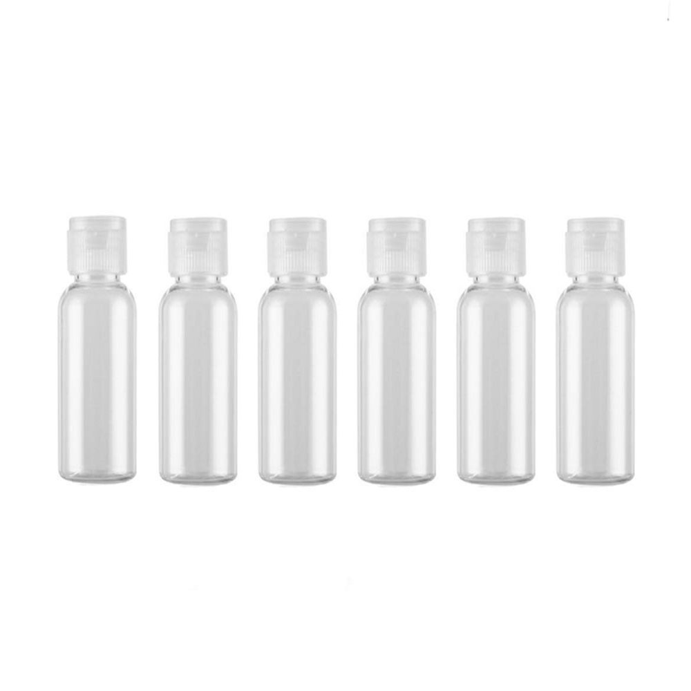 0.5 oz Plastic Travel Bottle with Flip Cap Sample Container for Makeup Emollient Water Shower Gel Emulsion Liquid Empty Refillable Portable,Pack of 6(Clear)