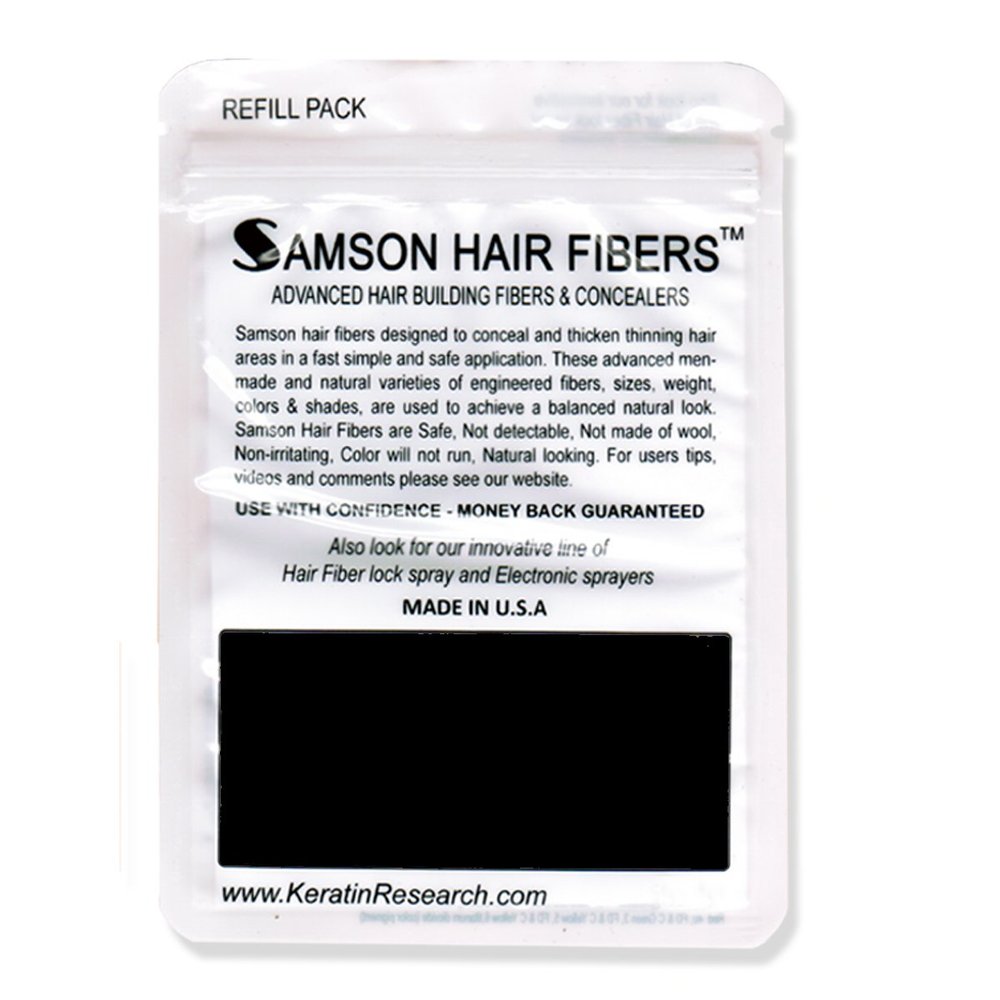Samson Hair Building Fibers Hair Loss Concealer MEDIUM BROWN large REFILL 50gr Made in USA Available Worldwide
