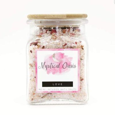 Bath Salt | Luxury Bath Salts | Reiki Infused - 100% Pure Therapeutic Grade Essential Oils, Organic Flowers