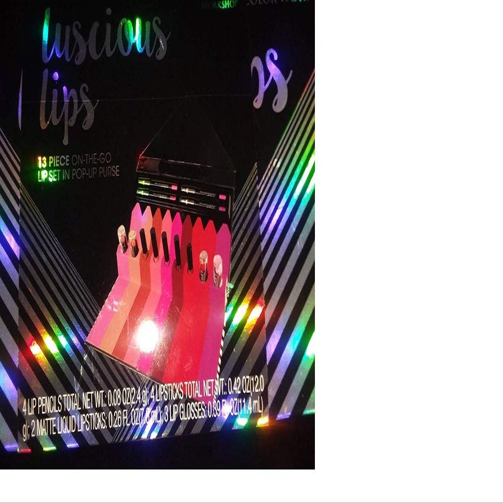 Color workshop luscious lips 13 piece on the go lip set in pop up purse