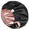 YANIBEST Silk Bonnet Satin Bonnet for Sleeping Women Men, Adjustable Double Layer Hair Bonnet for Curly Braids Reduce Frizz Pink view 1