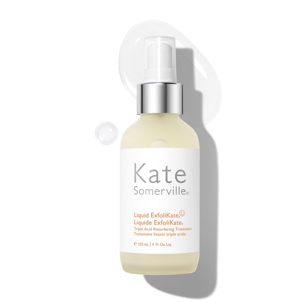 Kate Somerville Liquid ExfoliKate Triple Acid Resurfacing Treatment, Clinically Formulated AHA Overnight Facial Exfoliator, Smooths Skin and Minimizes Pores, 4 Fl Oz