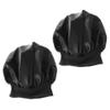 2pcs Satin Sleep Cap hat Long Hair Bonnet Night Hair Bonnet hat for Women Girls (Black) view 1