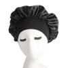 2pcs Satin Sleep Cap hat Long Hair Bonnet Night Hair Bonnet hat for Women Girls (Black) view 2