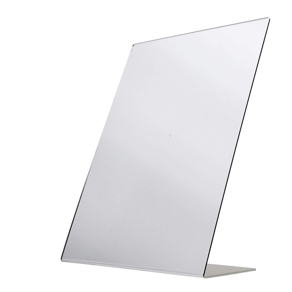 Marketing Holders Acrylic Easel Mirror 12" x 18" Slant Back Portable Lightweight Plastic Countertop Stand Perfect for Professional and Home Use Makeup or Hair Styling