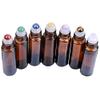 10ml Brown Empty Refillable Bottles 7 Chakra Gemstone Roller Balls Clear Glass Roller Bottles Transparent Essential Oil Bottles W3906 view 3