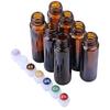 10ml Brown Empty Refillable Bottles 7 Chakra Gemstone Roller Balls Clear Glass Roller Bottles Transparent Essential Oil Bottles W3906 view 4