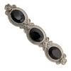 1928 Jewelry Black Stones Oval 4 Inch Hair Barrette Clip For Women, (1 Pcs) view 1
