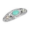 1928 Jewelry Silver Tone Turquoise Color And Faux Pearl Stone 3 Inch Hair Barrette Clip For Women, (1 Pcs) view 1