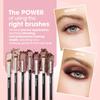 Eye Makeup Brushes Eyeshadow Brush Set - 7pcs Soft Synthetic Brush Kit - For Blending Eyeshadow, Eyeliner, Crease, Eyebrow - Long Lasting, Apply Better, Flawless Look Makeup view 2