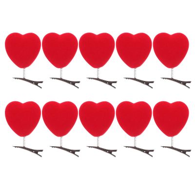 10pcs Cute Hair Clips Red Heart Hair Clips for Women Mini Hair Accessories Clips Bopper Hairpins