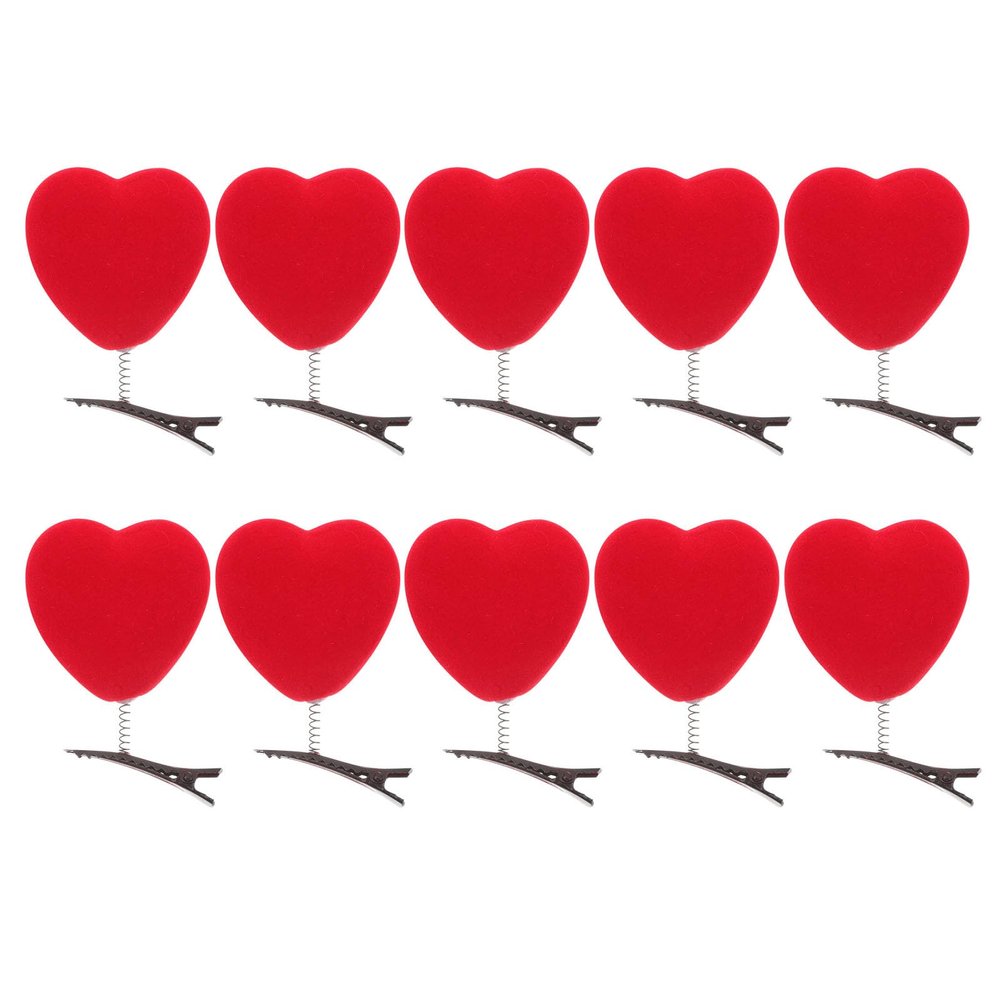 10pcs Cute Hair Clips Red Heart Hair Clips for Women Mini Hair Accessories Clips Bopper Hairpins