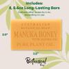 Australian Botanical Soap, 6.6 OZ, Manuka Honey and Jojoba Oil, Triple Milled Bars made with a Natural Soap Base and Enriched with Organic Shea Butter, Pack of 8 view 4