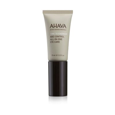 AHAVA Time To Energize Men's Age Control All-in-One Eye Care - Refreshing & Hydrating Gel to Smooth Undereye Area, Reduce Dark Circles, with Osmoter, Aloe Vera, Caffeine, Peptides & G-Force, 0.5 Fl.Oz
